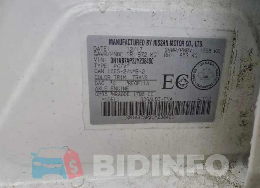 3N1AB7AP2JY238400 Photo# 12
