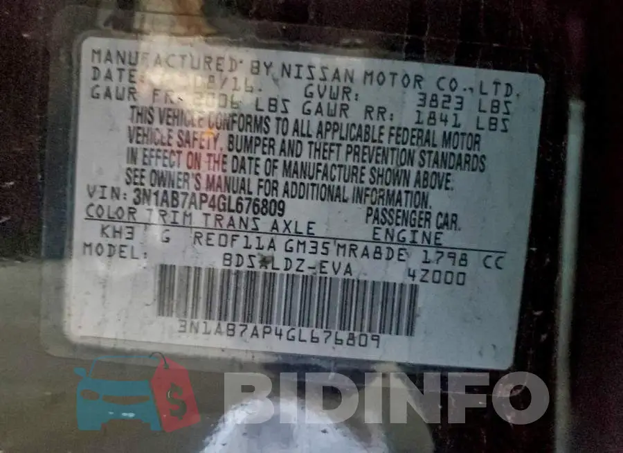 3N1AB7AP4GL676809 Photo# 13