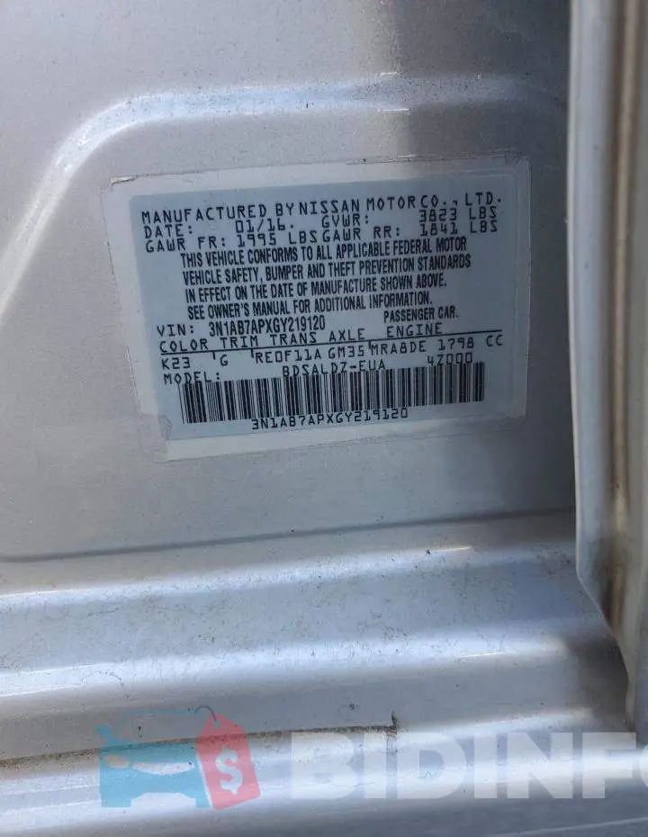 3N1AB7APXGY219120 Photo# 12