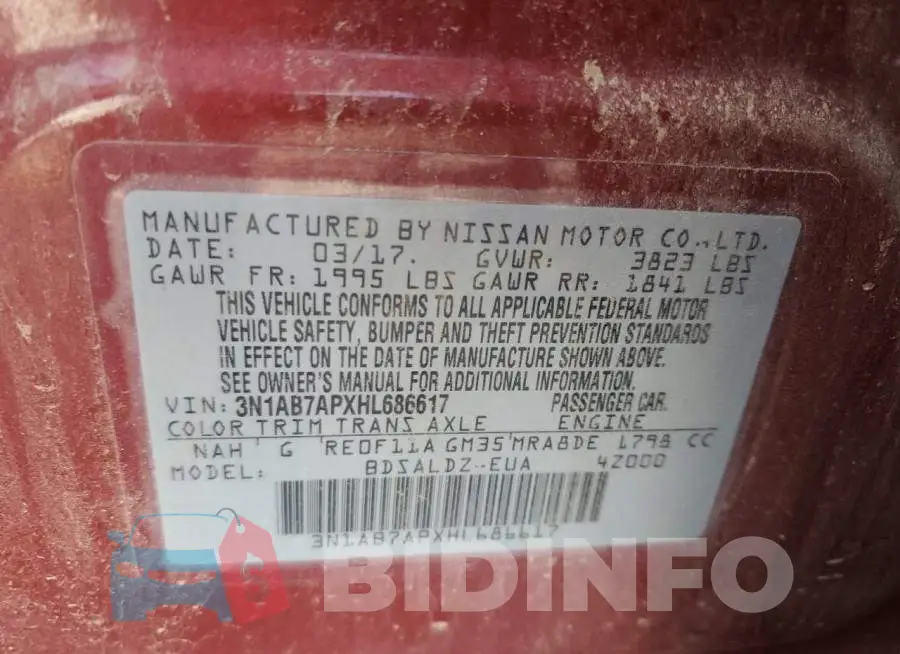 3N1AB7APXHL686617 Photo# 12