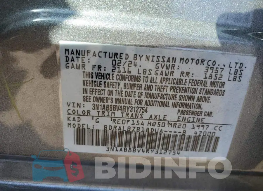 3N1AB8BV4RY312754 Photo# 12