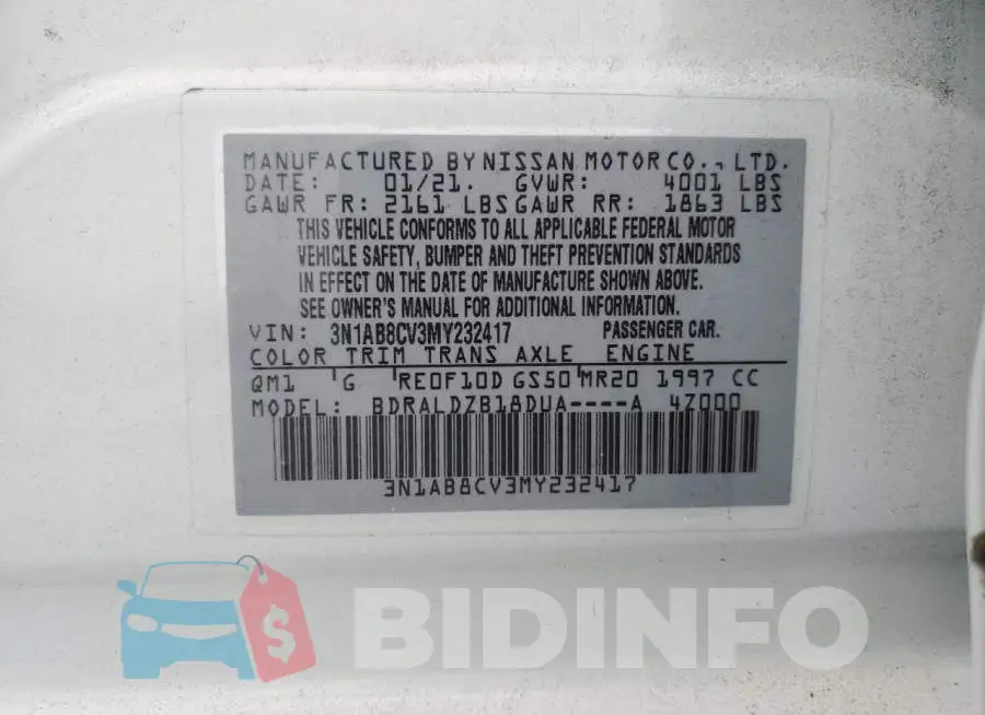 3N1AB8CV3MY232417 Photo# 12