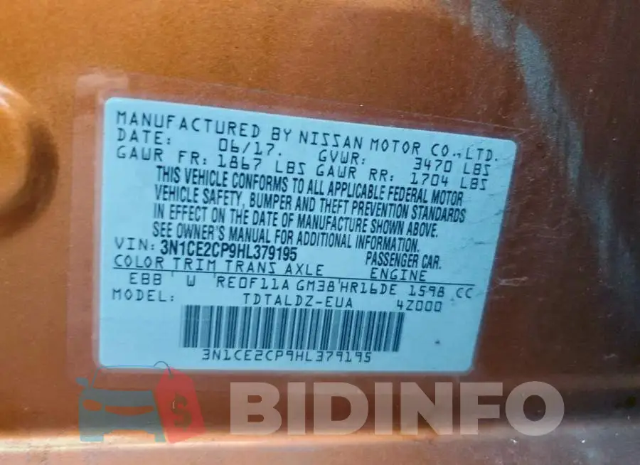 3N1CE2CP9HL379195 Photo# 12