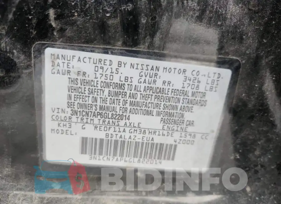 3N1CN7AP6GL822014 Photo# 12