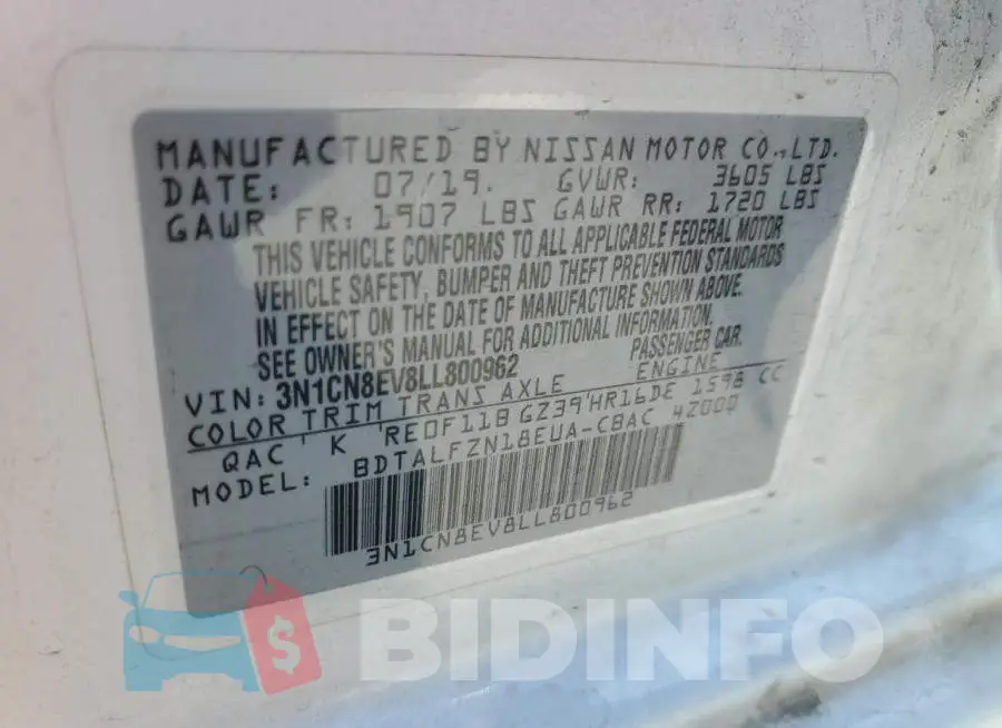 3N1CN8EV8LL800962 Photo# 12
