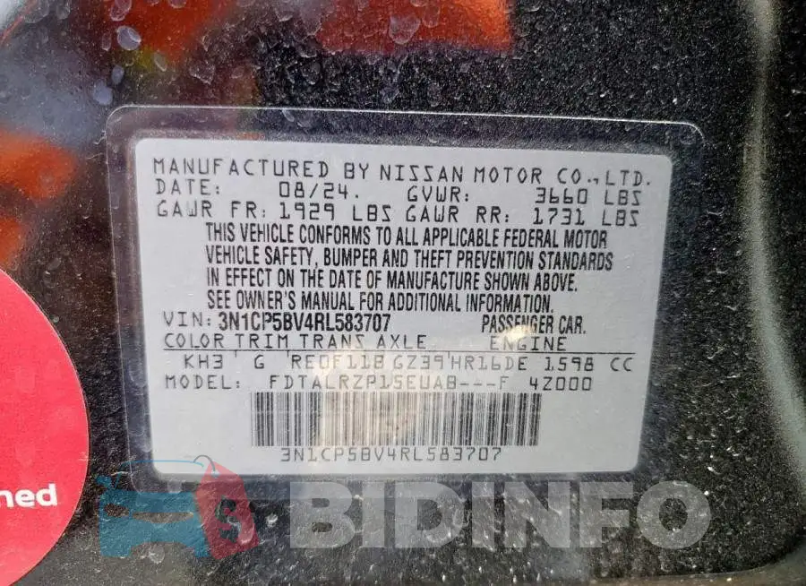 3N1CP5BV4RL583707 Photo# 12