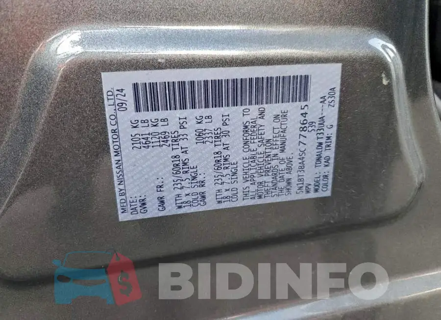 5N1BT3BA4SC778645 Photo# 13