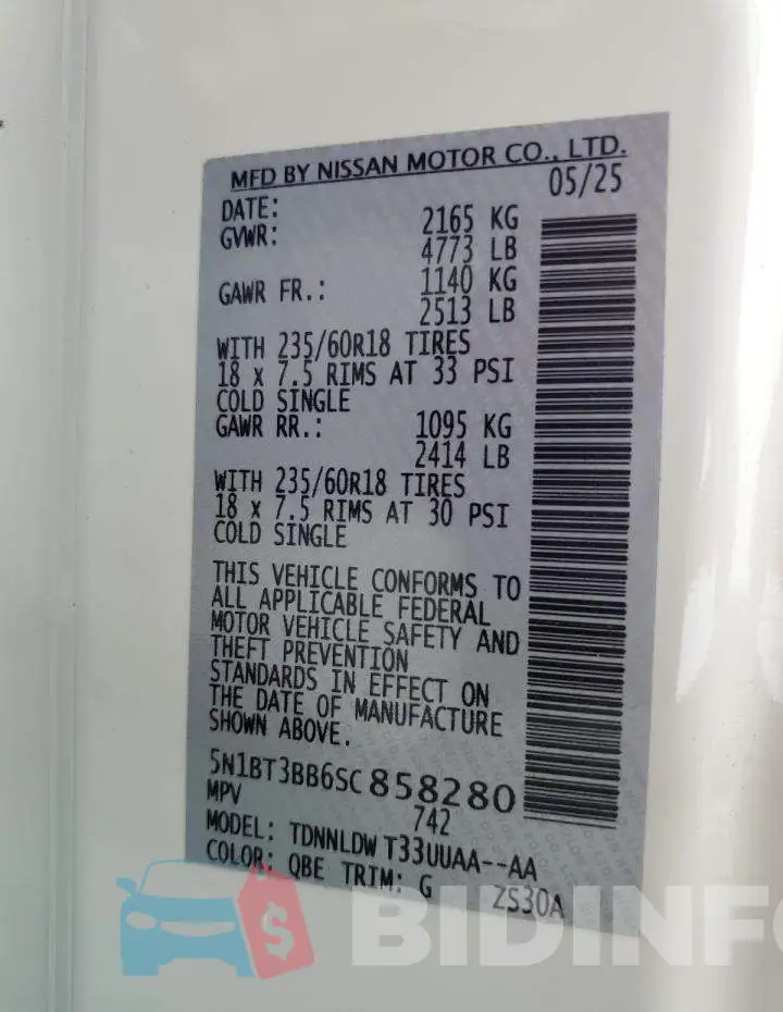 5N1BT3BB6SC858280 Photo# 13