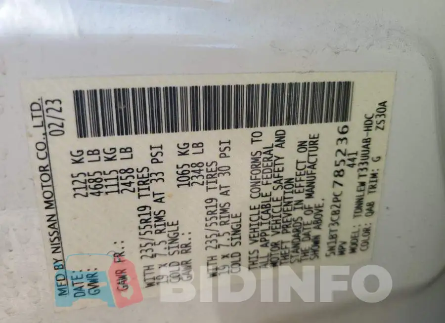 5N1BT3CB2PC785236 Photo# 13