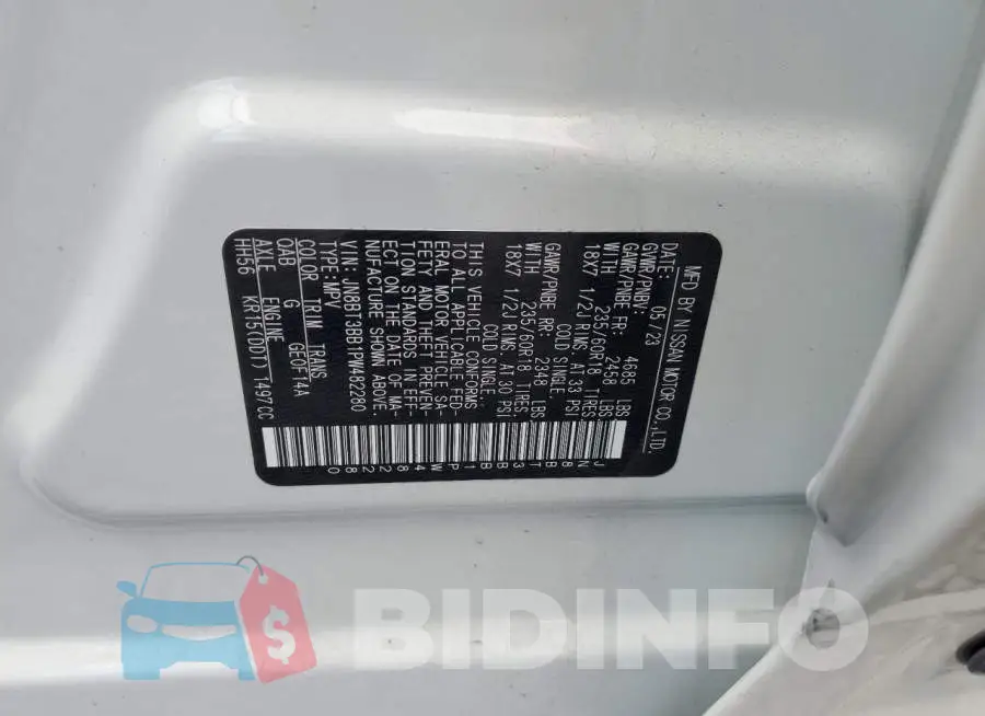 JN8BT3BB1PW482280 Photo# 14