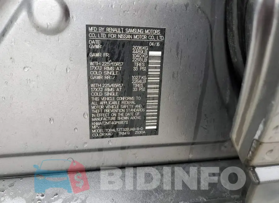 KNMAT2MT4GP691711 Photo# 12
