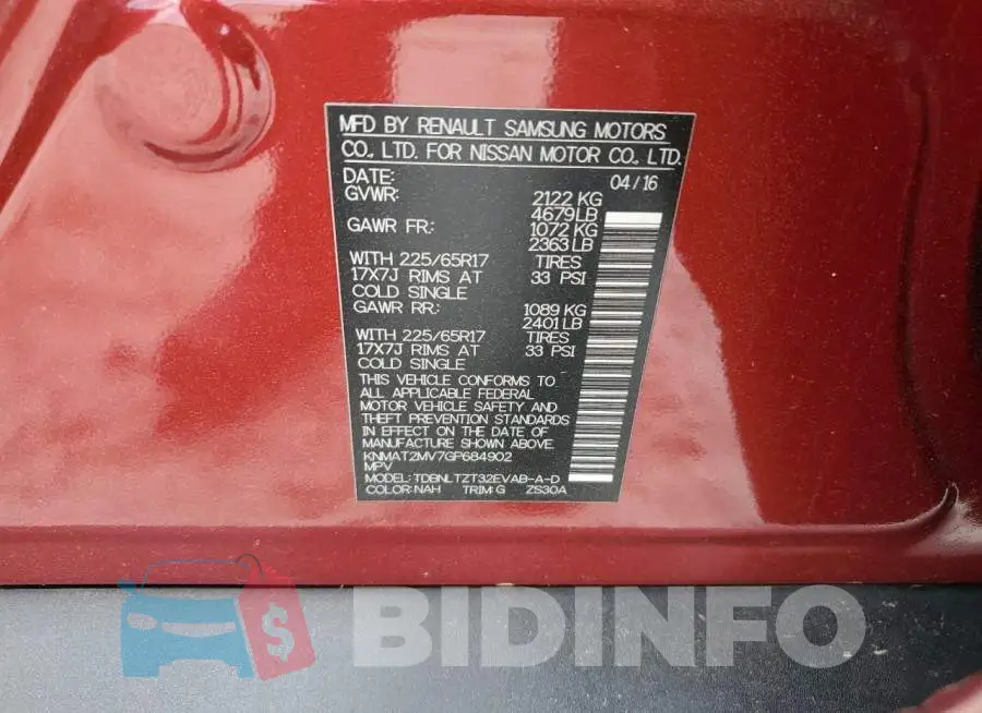 KNMAT2MV7GP684902 Photo# 13