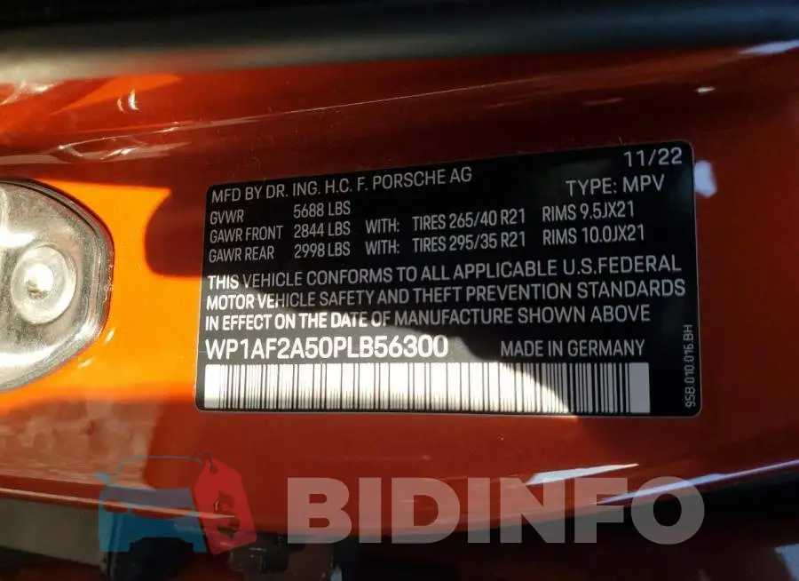 WP1AF2A50PLB56300 Photo# 13