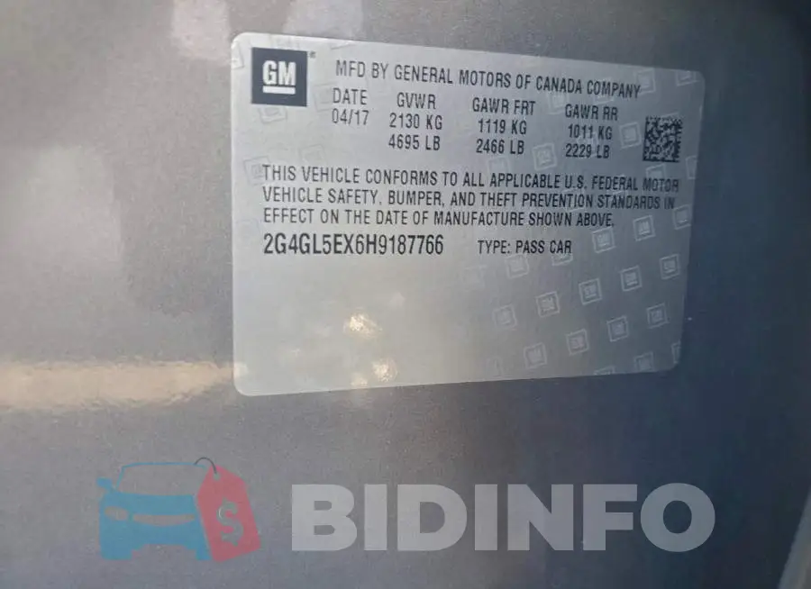 2G4GL5EX6H9187766 Photo# 12