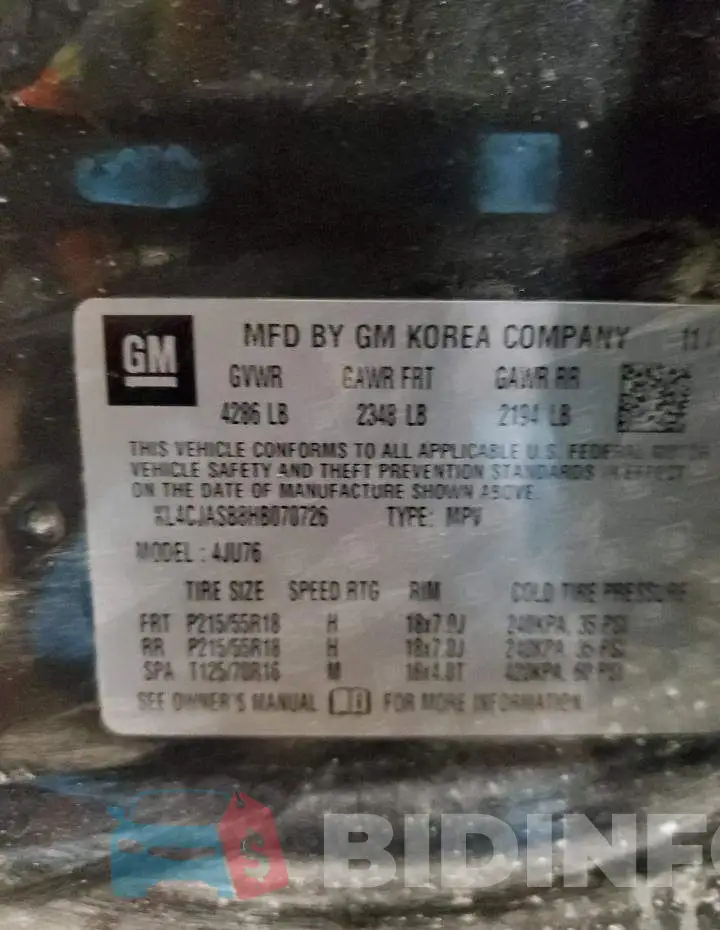 KL4CJASB8HB070726 Photo# 13