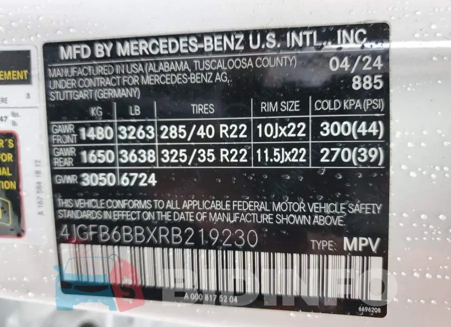 4JGFB6BBXRB219230 Photo# 13