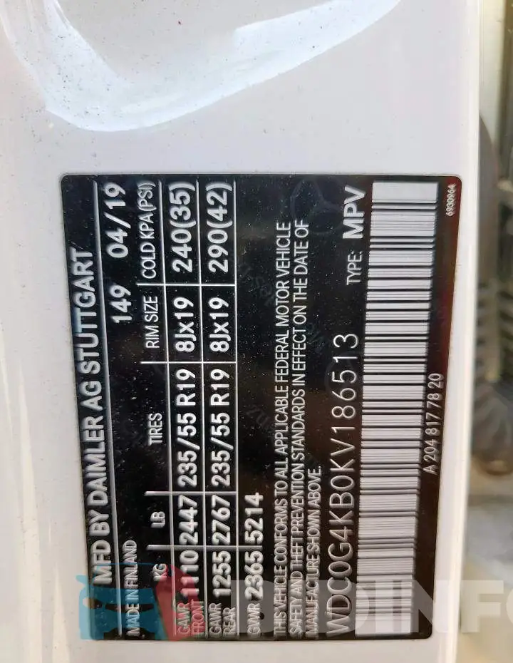 WDC0G4KB0KV186513 Photo# 12