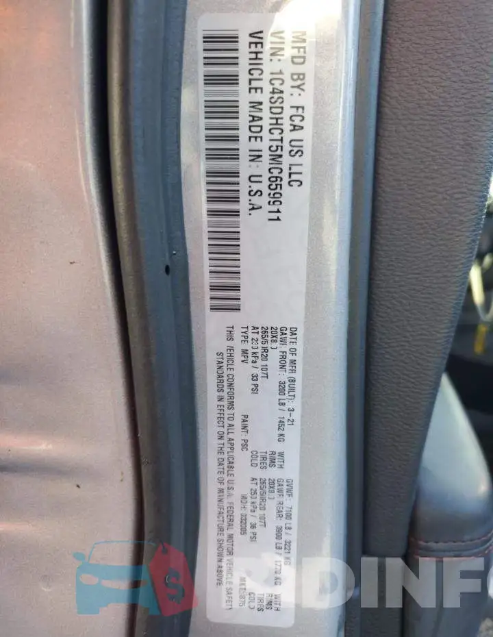 1C4SDHCT5MC659911 Photo# 13