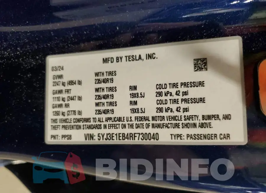 5YJ3E1EB4RF730040 Photo# 12