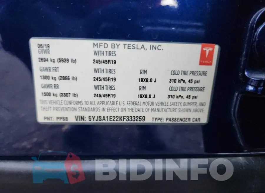 5YJSA1E22KF333259 Photo# 13