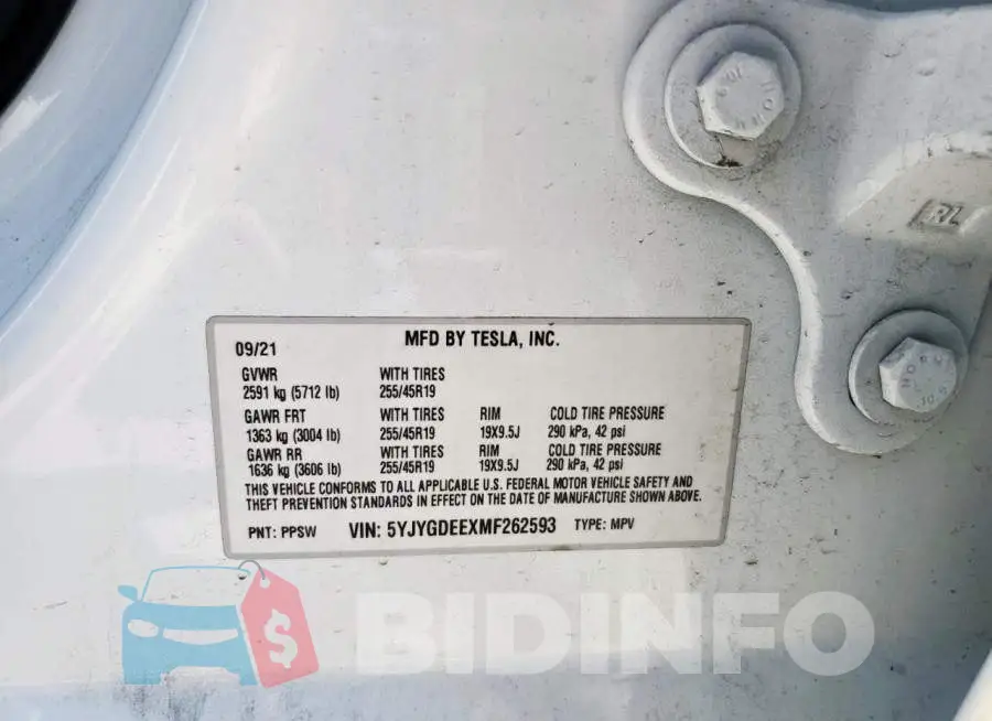 5YJYGDEEXMF262593 Photo# 12