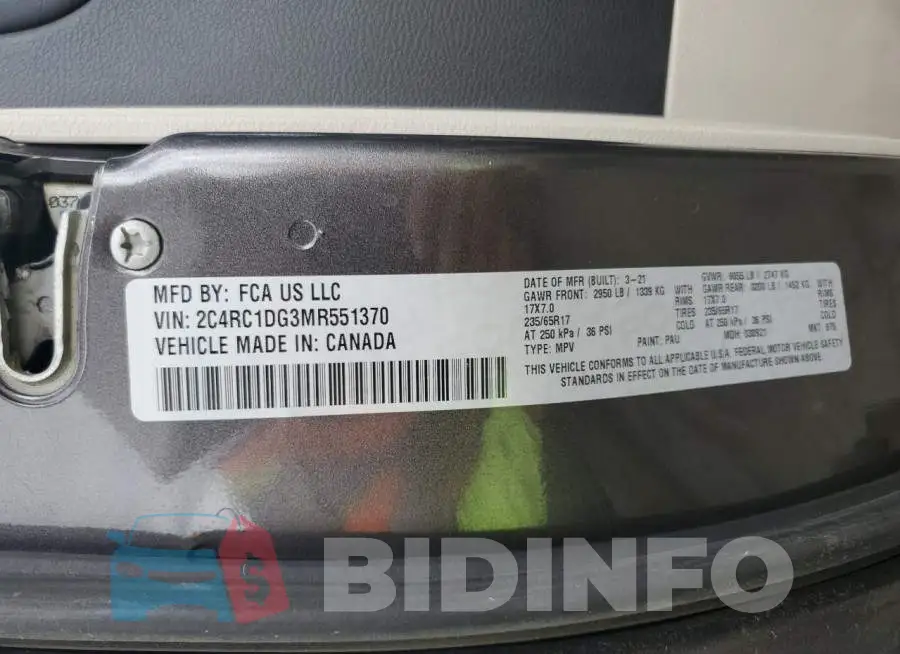 2C4RC1DG3MR551370 Photo# 13