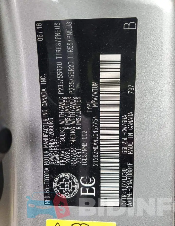 2T2BZMCA4JC157754 Photo# 13