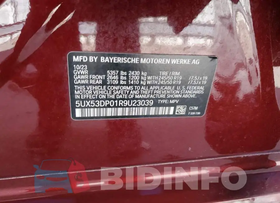 5UX53DP01R9U23039 Photo# 13