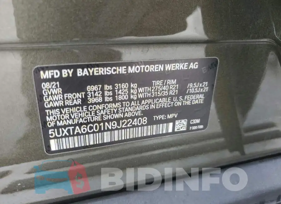 5UXTA6C01N9J22408 Photo# 14