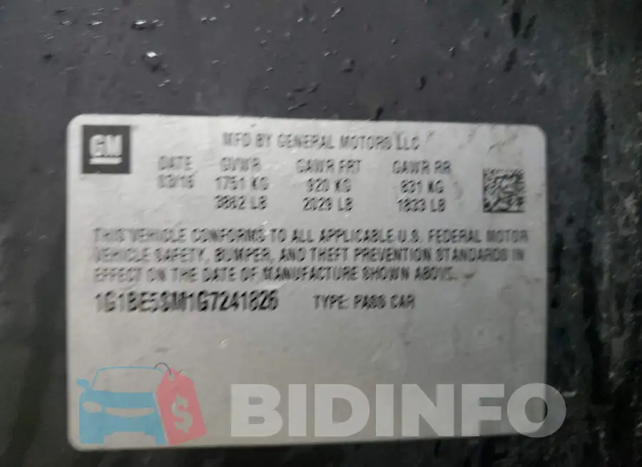 1G1BE5SM1G7241826 Photo# 12