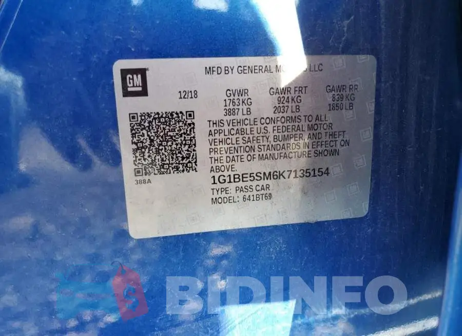 1G1BE5SM6K7135154 Photo# 12