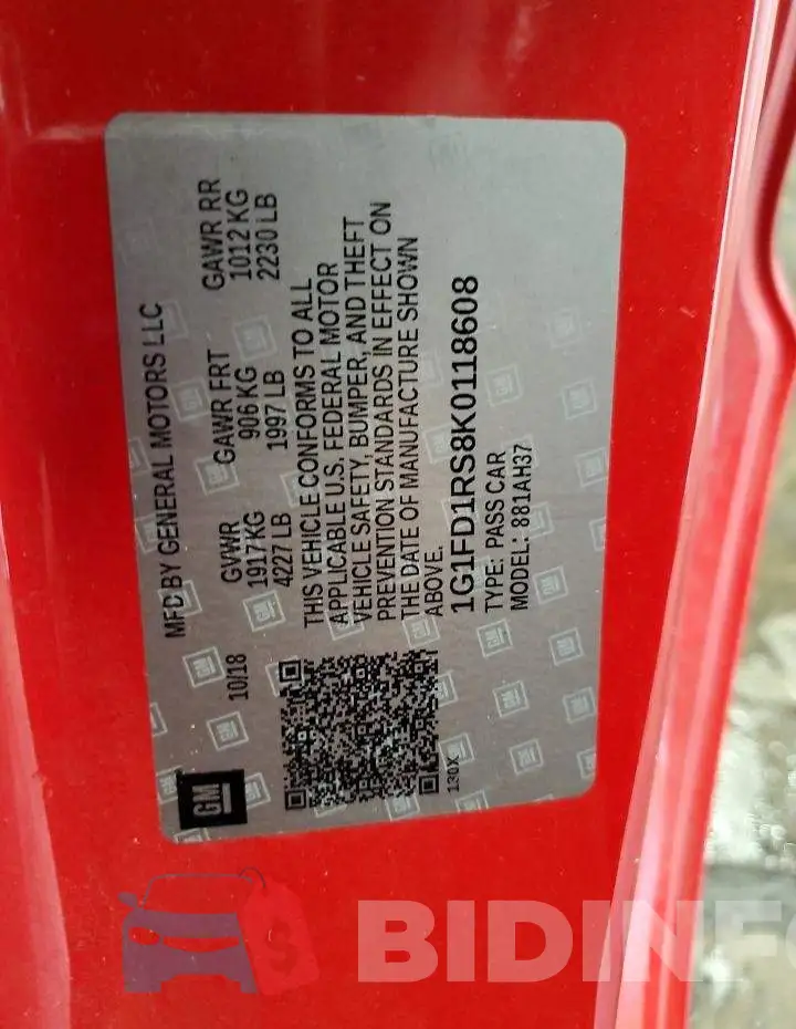 1G1FD1RS8K0118608 Photo# 12