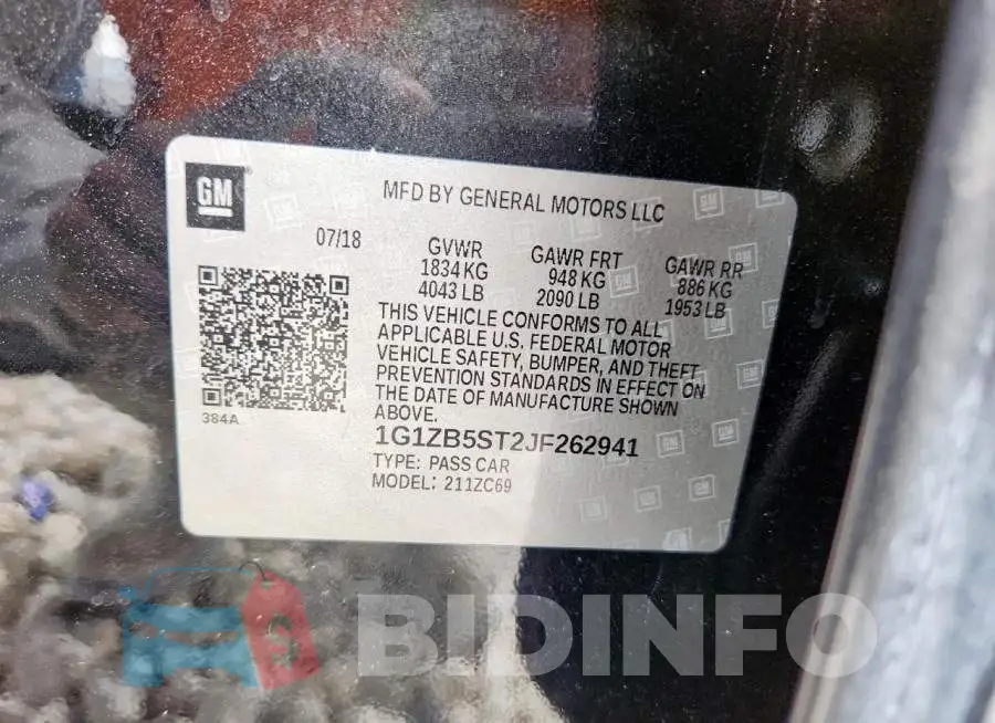 1G1ZB5ST2JF262941 Photo# 12