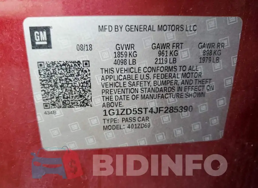 1G1ZD5ST4JF285390 Photo# 12