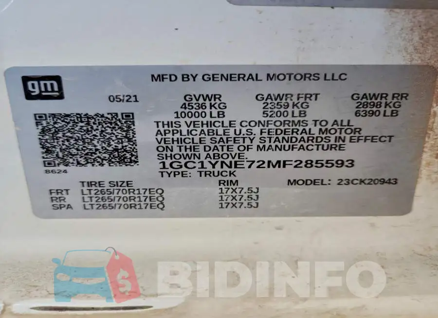 1GC1YNE72MF285593 Photo# 12