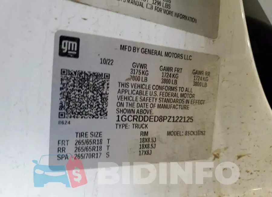 1GCRDDED8PZ122125 Photo# 12