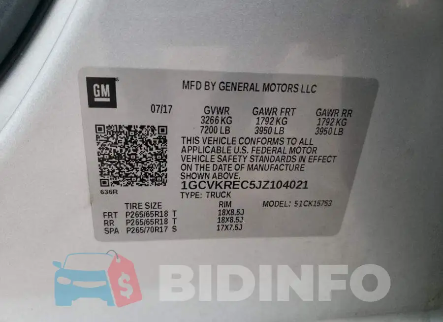 1GCVKREC5JZ104021 Photo# 12