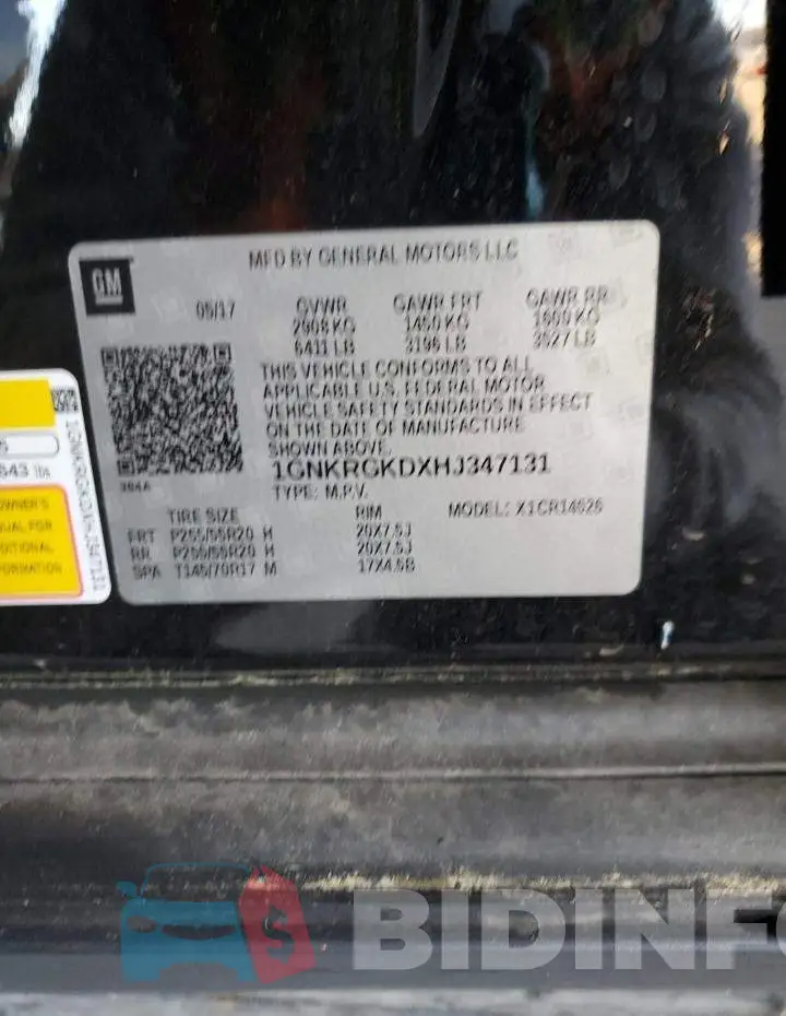 1GNKRGKDXHJ347131 Photo# 13