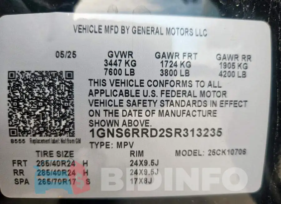 1GNS6RRD2SR313235 Photo# 14