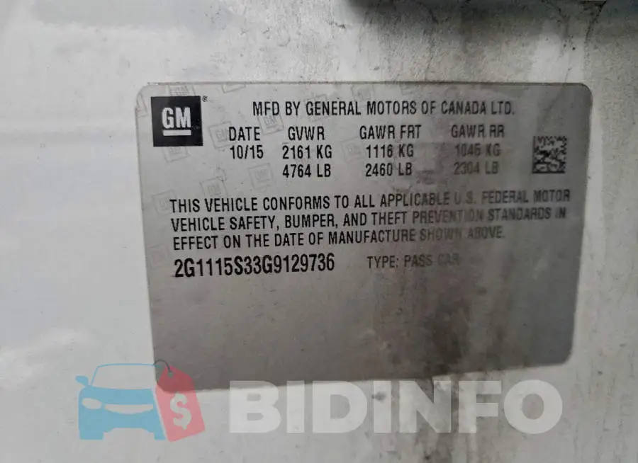 2G1115S33G9129736 Photo# 12