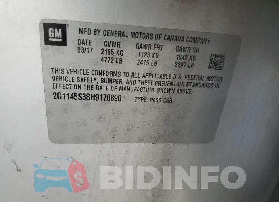 2G1145S38H9170890 Photo# 13