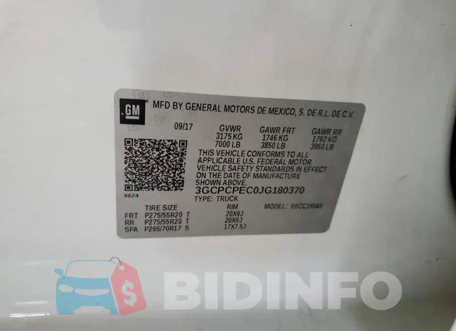 3GCPCPEC0JG180370 Photo# 12