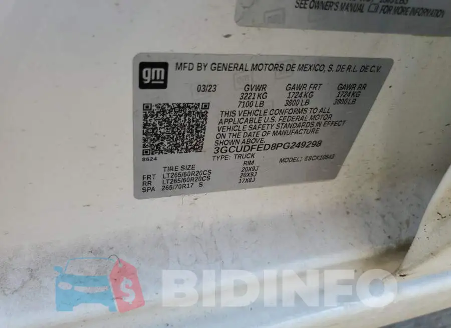 3GCUDFED8PG249298 Photo# 12