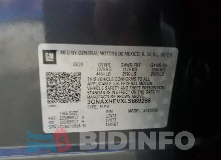 3GNAXHEVXLS669268 Photo# 12
