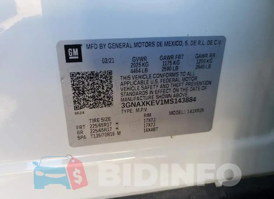 3GNAXKEV1MS143884 Photo# 12