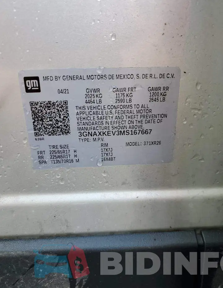 3GNAXKEV3MS167667 Photo# 13
