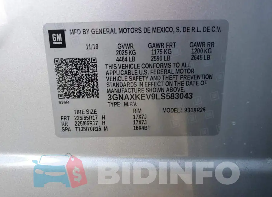 3GNAXKEV9LS583043 Photo# 12