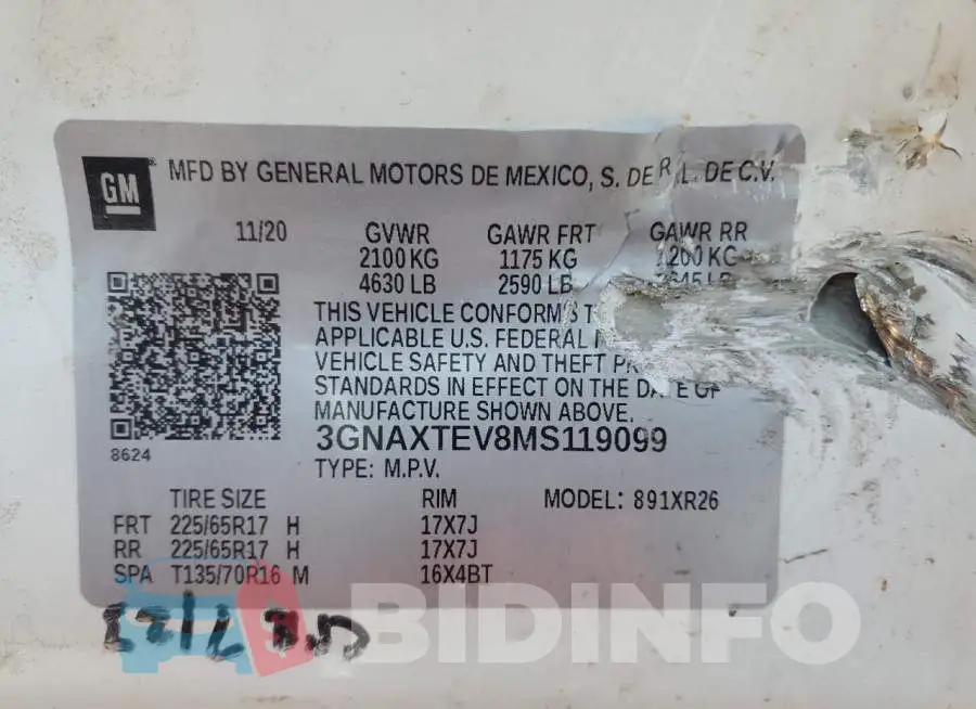 3GNAXTEV8MS119099 Photo# 13