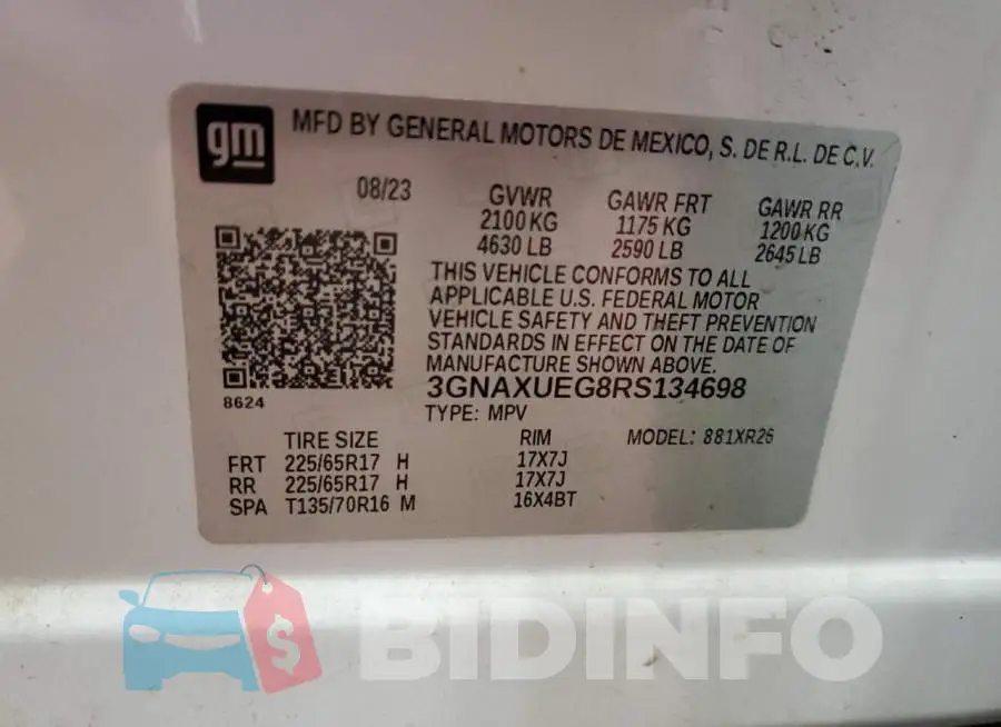 3GNAXUEG8RS134698 Photo# 13