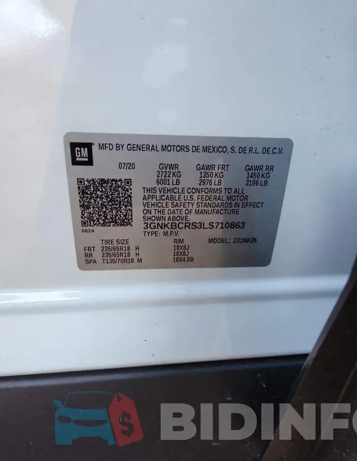 3GNKBCRS3LS710863 Photo# 13